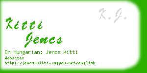 kitti jencs business card